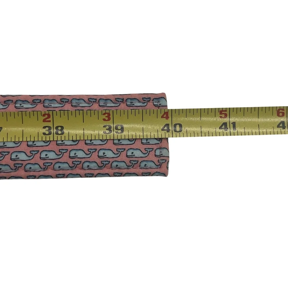Vineyard Vines Whale‎ Print Pink Fabric Belt Women's Size M Double Ring